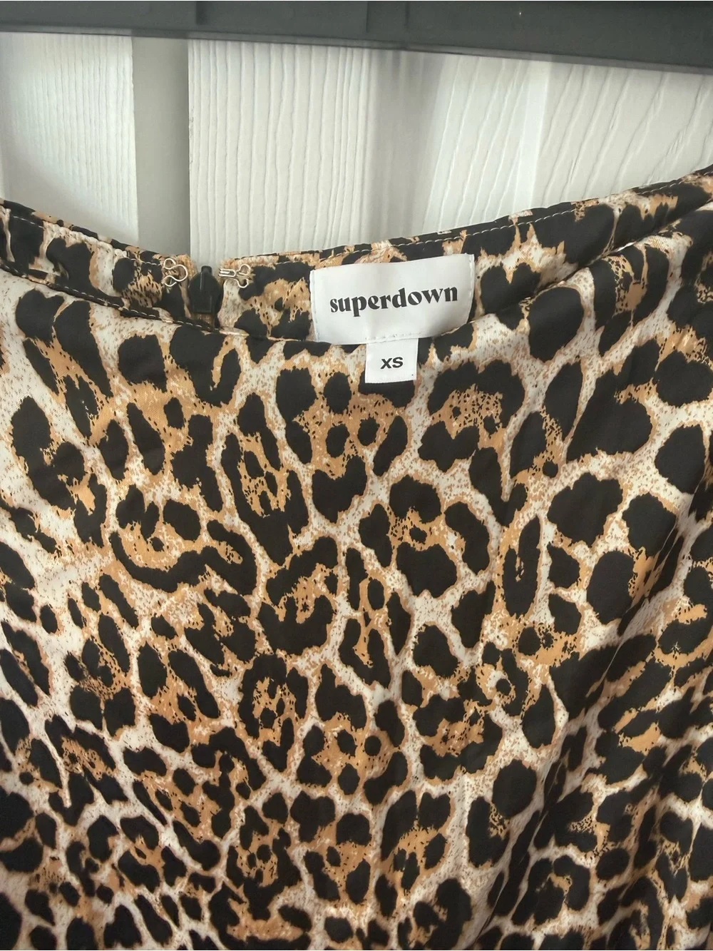 superdown Leopard Print Asymmetrical Ruffle Midi Skirt - Brown/Black